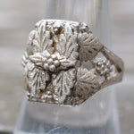 Vintage Sterling Silver Leaf Ring 9