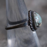 Vintage Sterling Turquoise Roper Ring 7.25