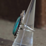 Vintage Sterling Turquoise Feather Ring 7