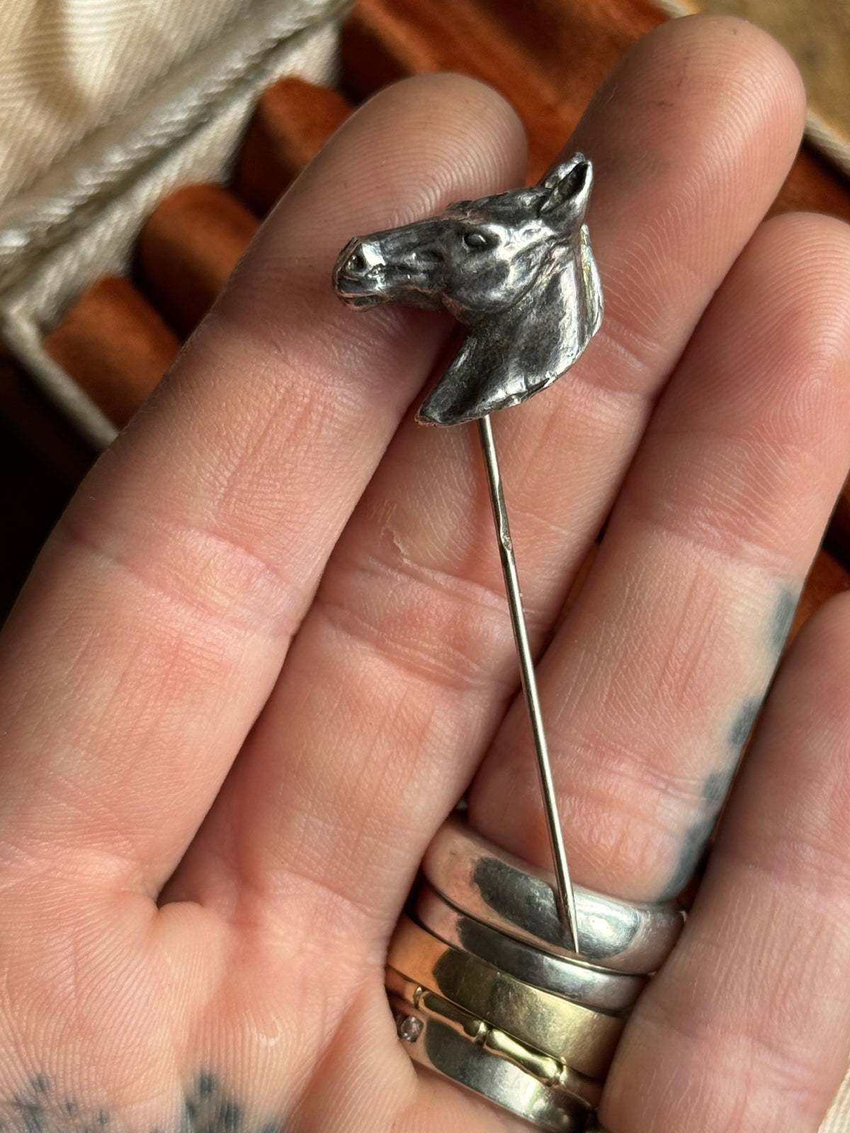 Vintage Sterling Silver Horse Hat Pin