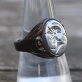 Vintage Sterling Centurion Signet Ring 8.5