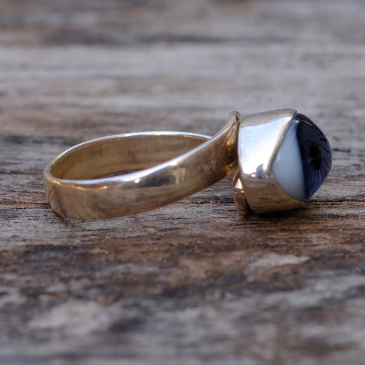 Vintage Sterling Eye Ball Ring 7.75