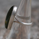 Vintage Sterling Green Carnelian Ring 5.75