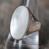 Vintage Sterling Mother Of Pearl Signet Ring 9.75