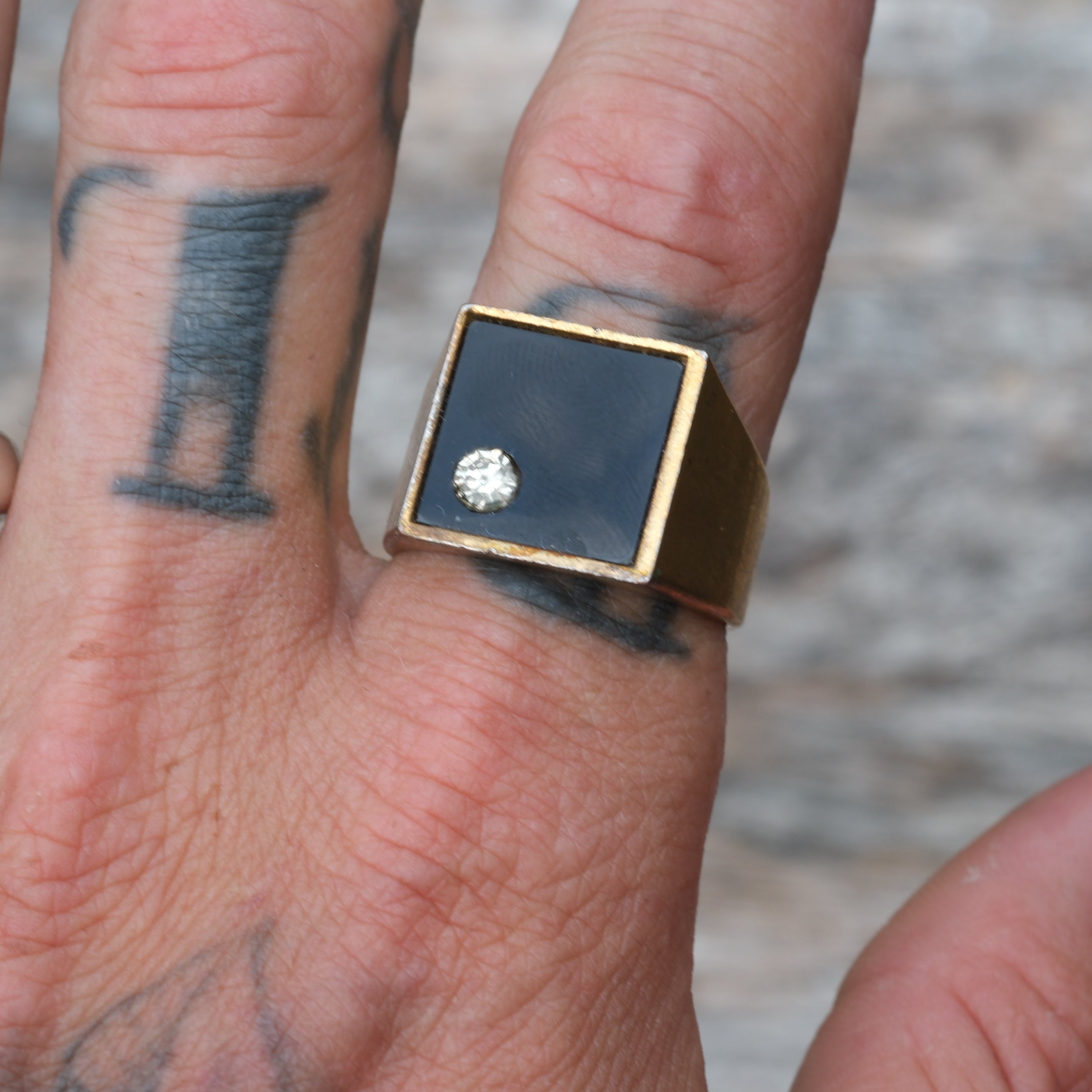 Vintage Gold Tone Signet Ring 11.25
