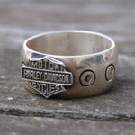 Vintage Sterling Silver Harley Davidson Ring 11
