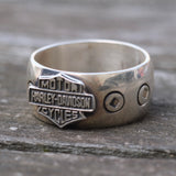 Vintage Sterling Silver Harley Davidson Ring 11