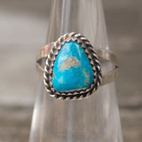 Vintage Sterling Turquoise Roper Ring 5