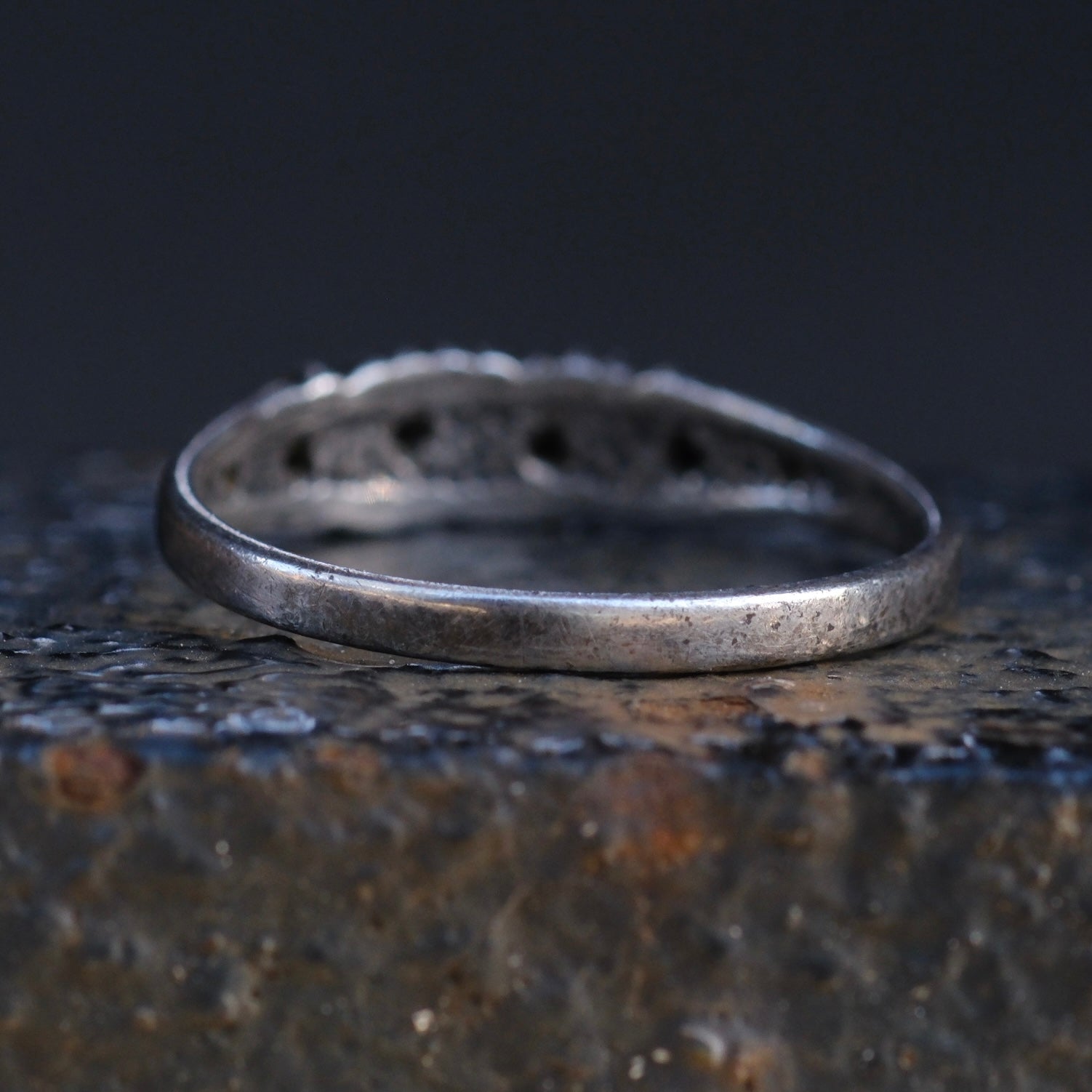 Vintage Sterling and Gold Leaf Band Ring 8.5
