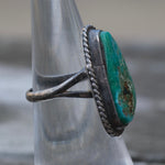 Vintage Sterling Turquoise Roper Ring 5.25