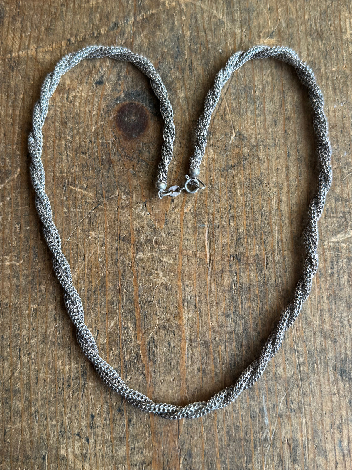 Vintage Sterling Silver 21” Mesh Rope Chain