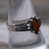 Vintage Sterling Garnet Ring 8.75