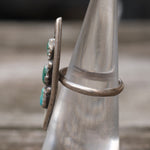 Vintage Sterling 3- Stone Turquoise Ring 4.25