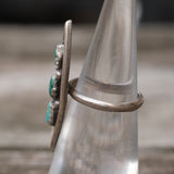 Vintage Sterling 3- Stone Turquoise Ring 4.25