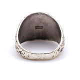 Vintage Sterling L Initial Military Signet Ring 6.5