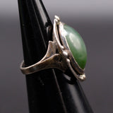 Vintage Sterling Jadeite Ring 6