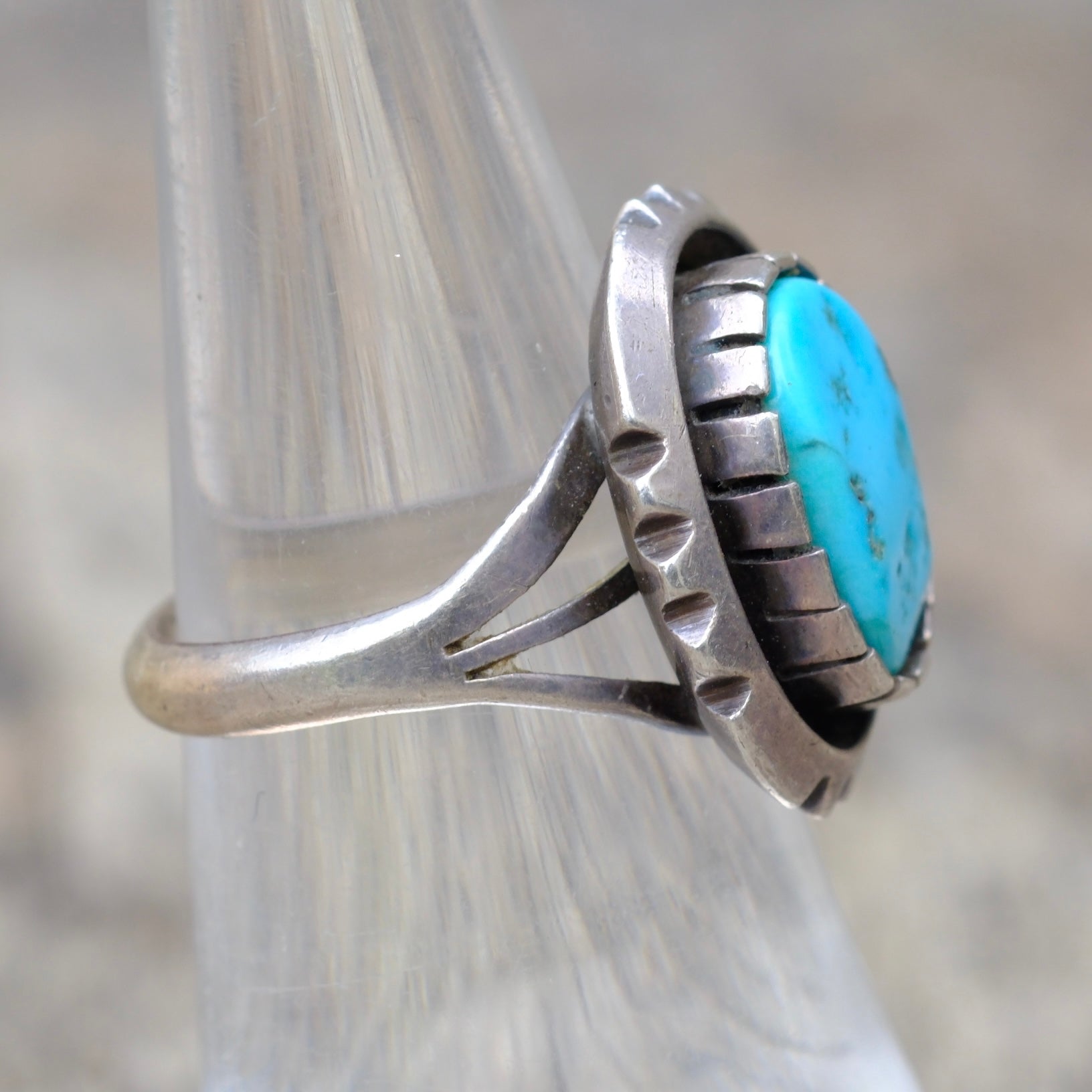 Vintage Sterling Turquoise Ring 6