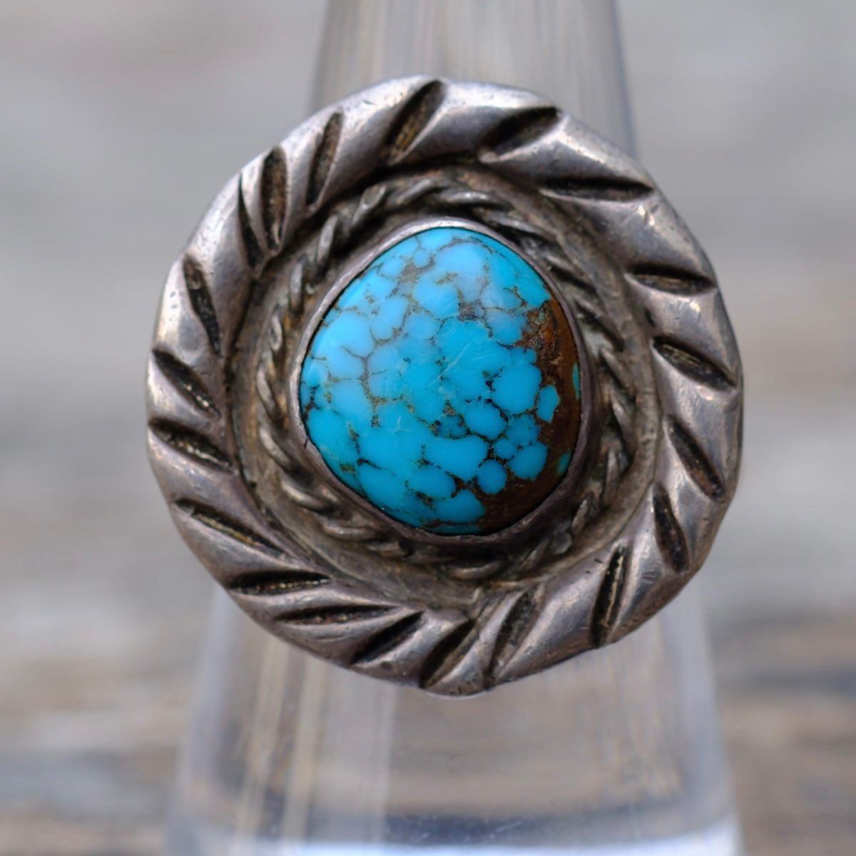 Vintage Sterling Turquoise Ring 8