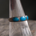 Vintage Sterling Turquoise Band 7.75