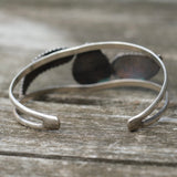 Vintage Sterling Turquoise Feather Cuff