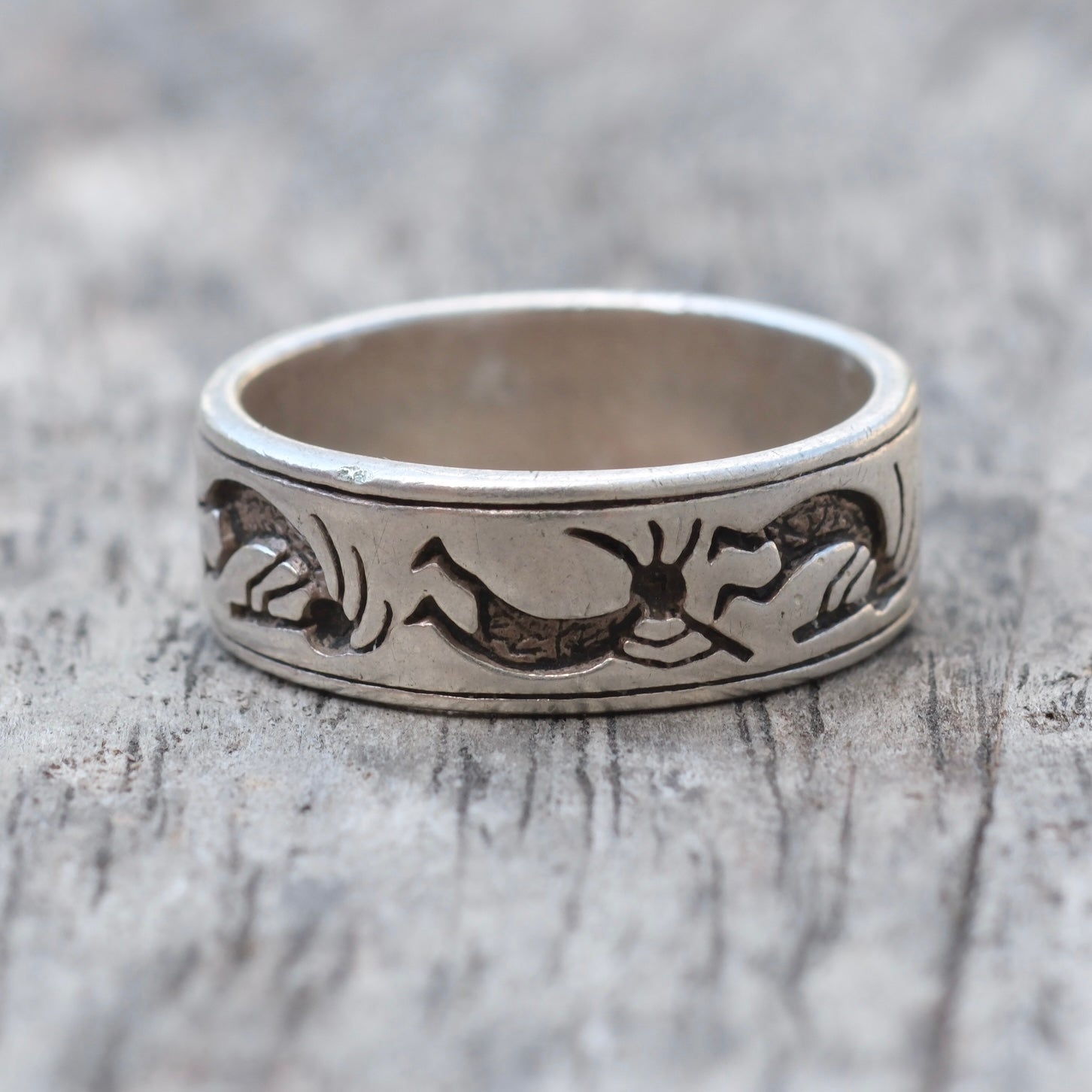Vintage Sterling Silver Kokopelli Ring 7.5