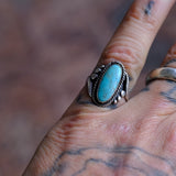 Vintage Sterling Turquoise Ring 5.75