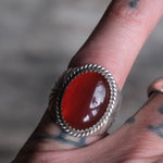 Vintage Sterling Carnelian RIng 5.75