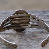 Vintage Sterling Turquoise Stamped Cuff Bracelet
