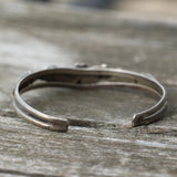 Vintage STerling Silver Blossom Feather Cuff