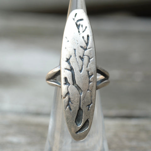 Vintage Sterling Silver Branch Ring 5