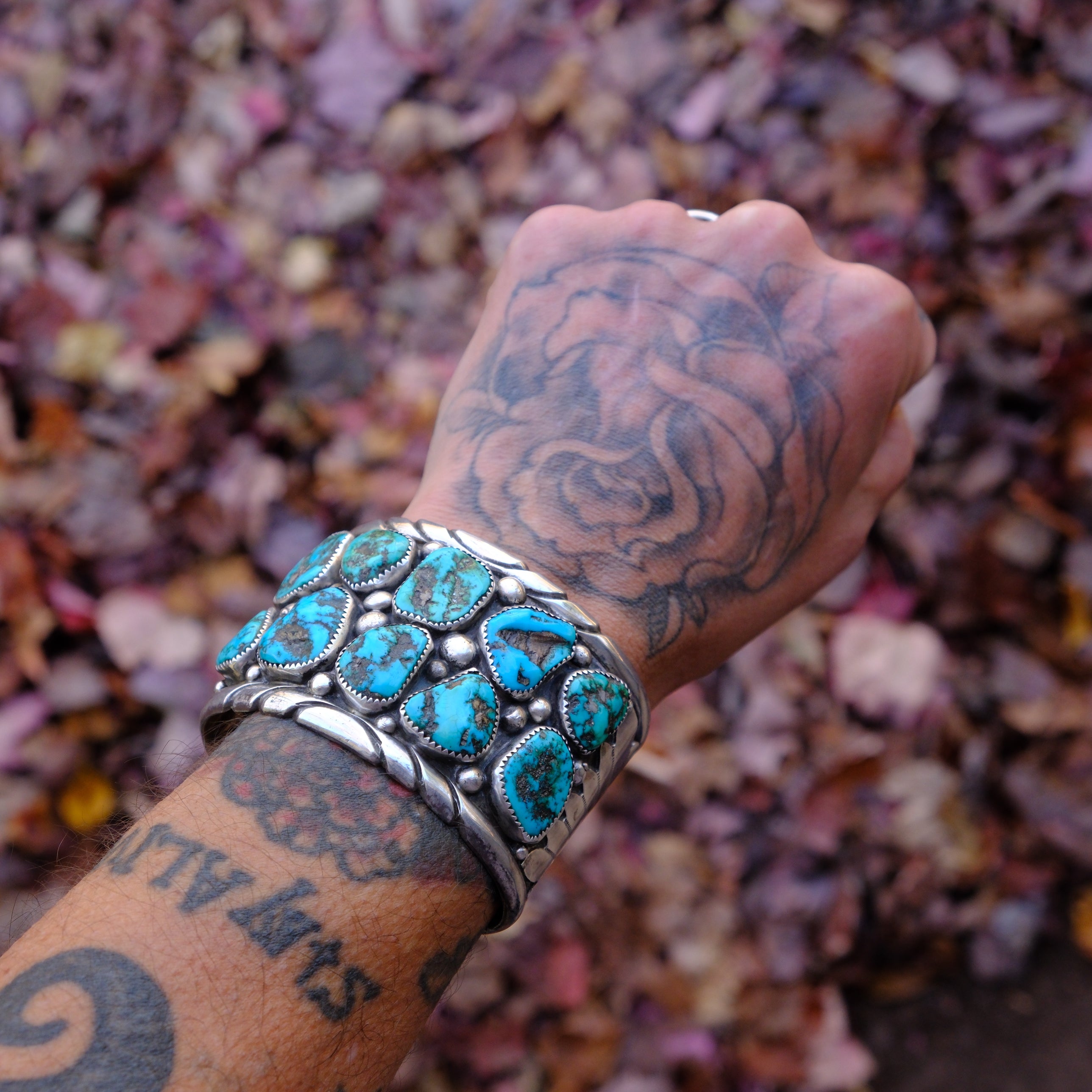 MASSSIVE Zuni Turquoise Row Cuff Bracelet