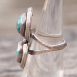 Vintage Sterling 2-Stone Turquoise Ring 5.5