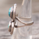 Vintage Sterling 2-Stone Turquoise Ring 5.5