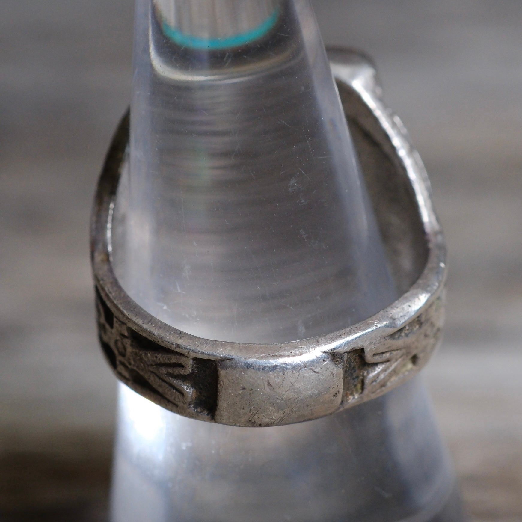 Vintage Sterling Turquoise Thunderbird Ring 9