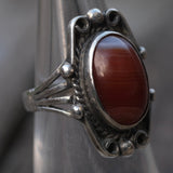 Vintage Sterling Agate Ring 5.25