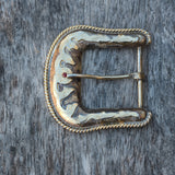 Vintage MF Western Products Filigree Belt Buckle 1.5"