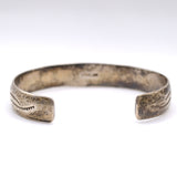 Vintage Sterling Silver Stamped Cuff Bracelet 6.5"