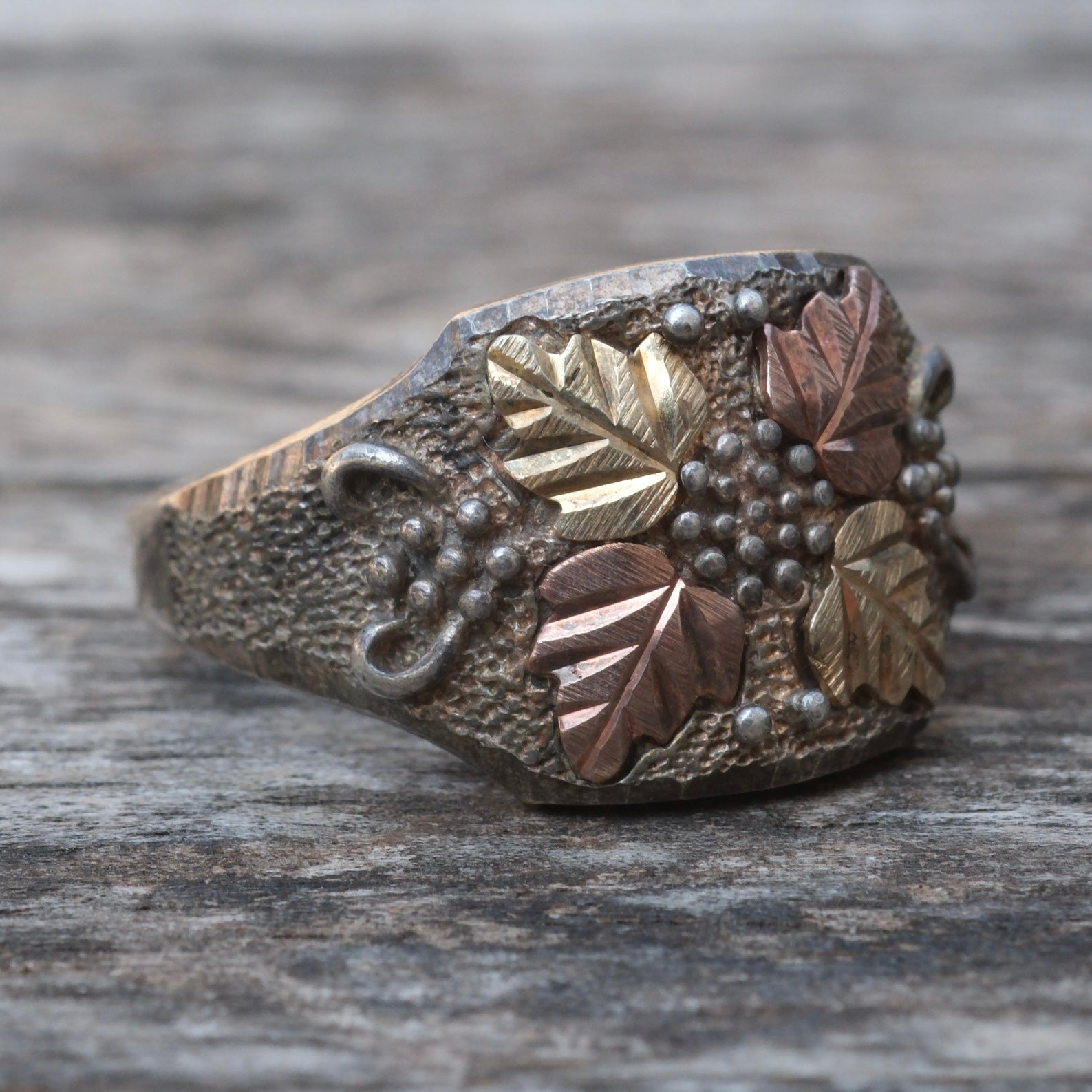 Vintage Sterling Silver Leaf Ring 10.75