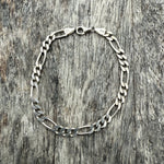 Vintage Sterling Silver Figaro Chain Bracelet