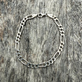 Vintage Sterling Silver Figaro Chain Bracelet