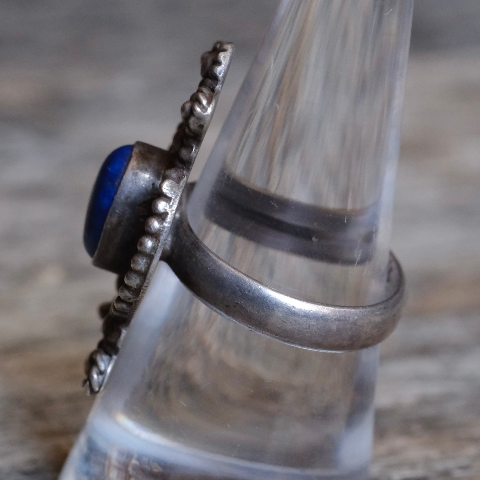 Vintage Sterling Lapis Ring 8.25
