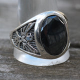 1980's Vintage Sterling Hematite Thunderbird Ring