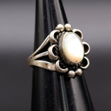 Vintage Sterling Mother Of Pearl Ring 6