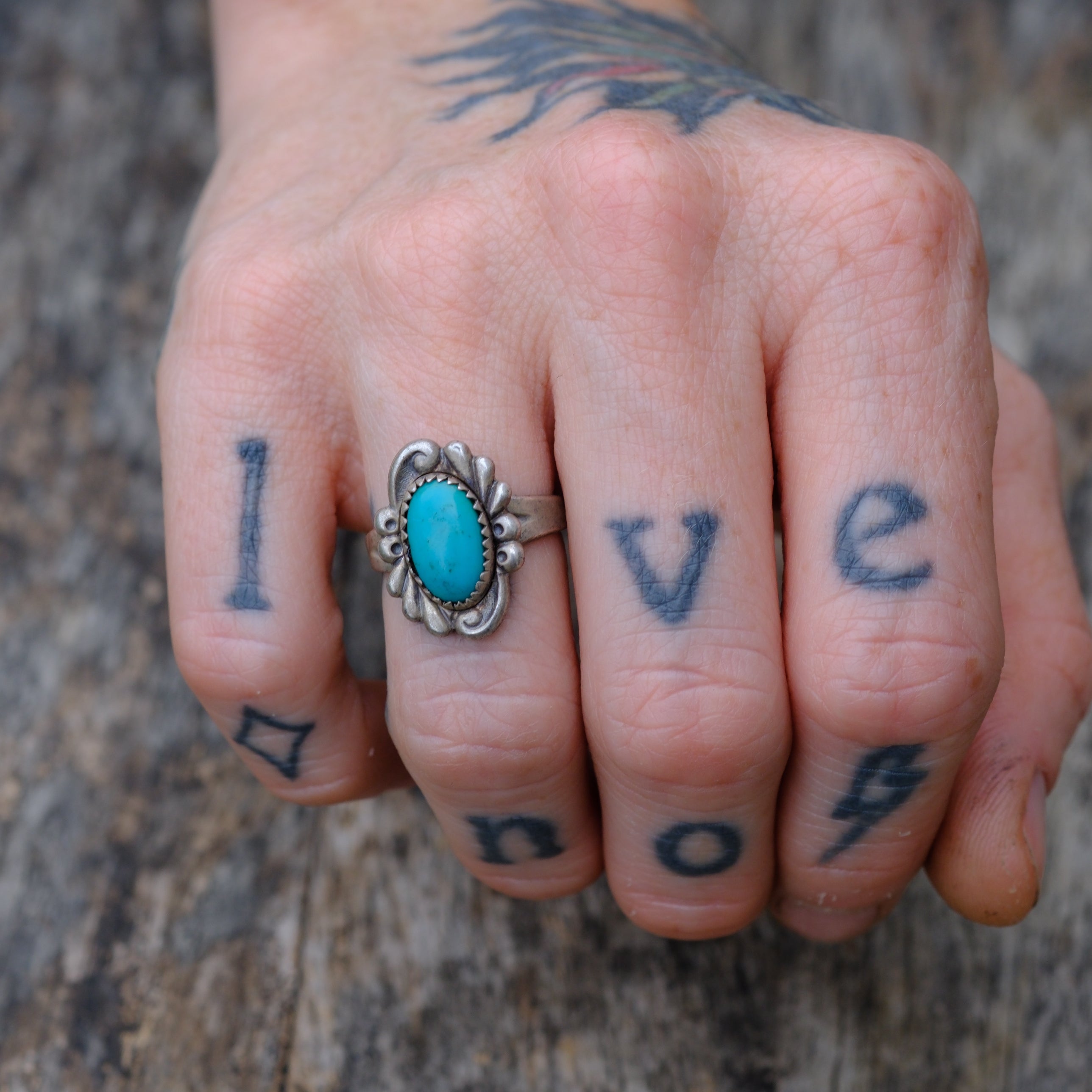 Vintage Sterling Turquoise Ring 5