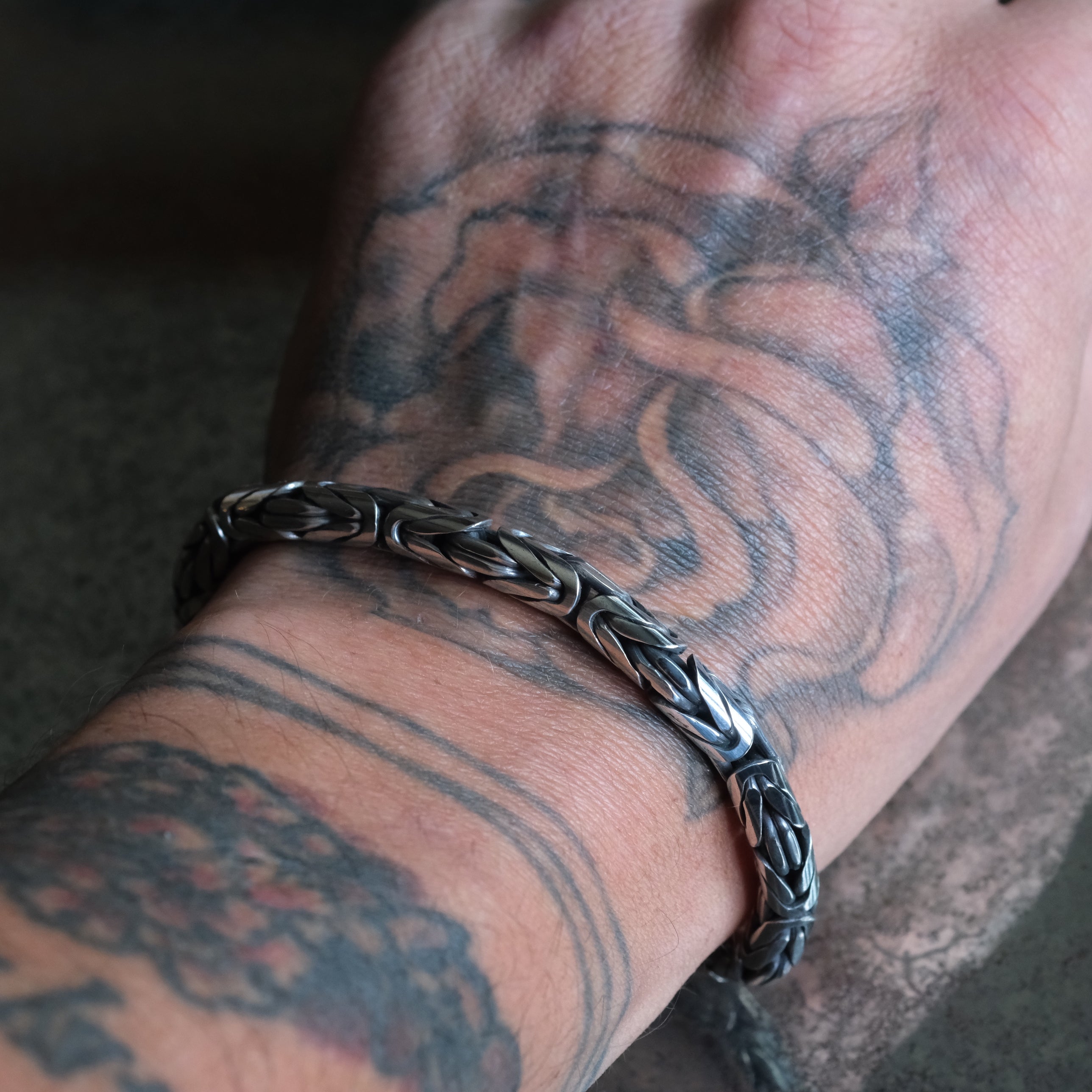 Vintage Sterling Silver Byzantine Bracelet 8"