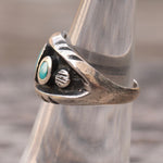 Vintage Sterling Turquoise Inlay Band 5.25