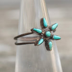Vintage Sterling Turquoise Cluster Ring 5