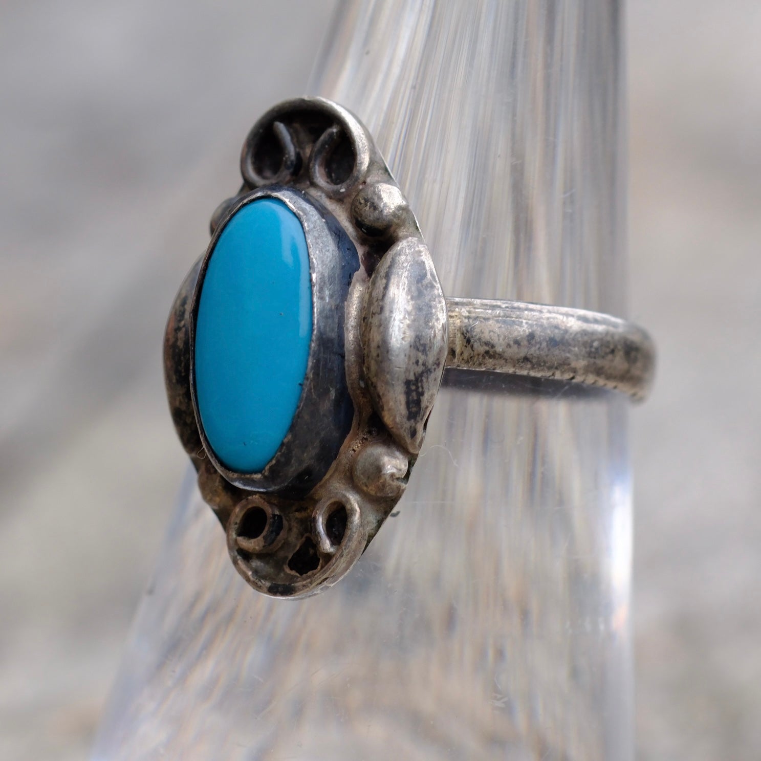 Vintage Sterling Turquoise Ring 6.25