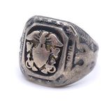 Vintage Sterling Military Signet Ring 9.75