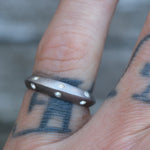 Vintage Sterling CZ Inlay Band 5.75